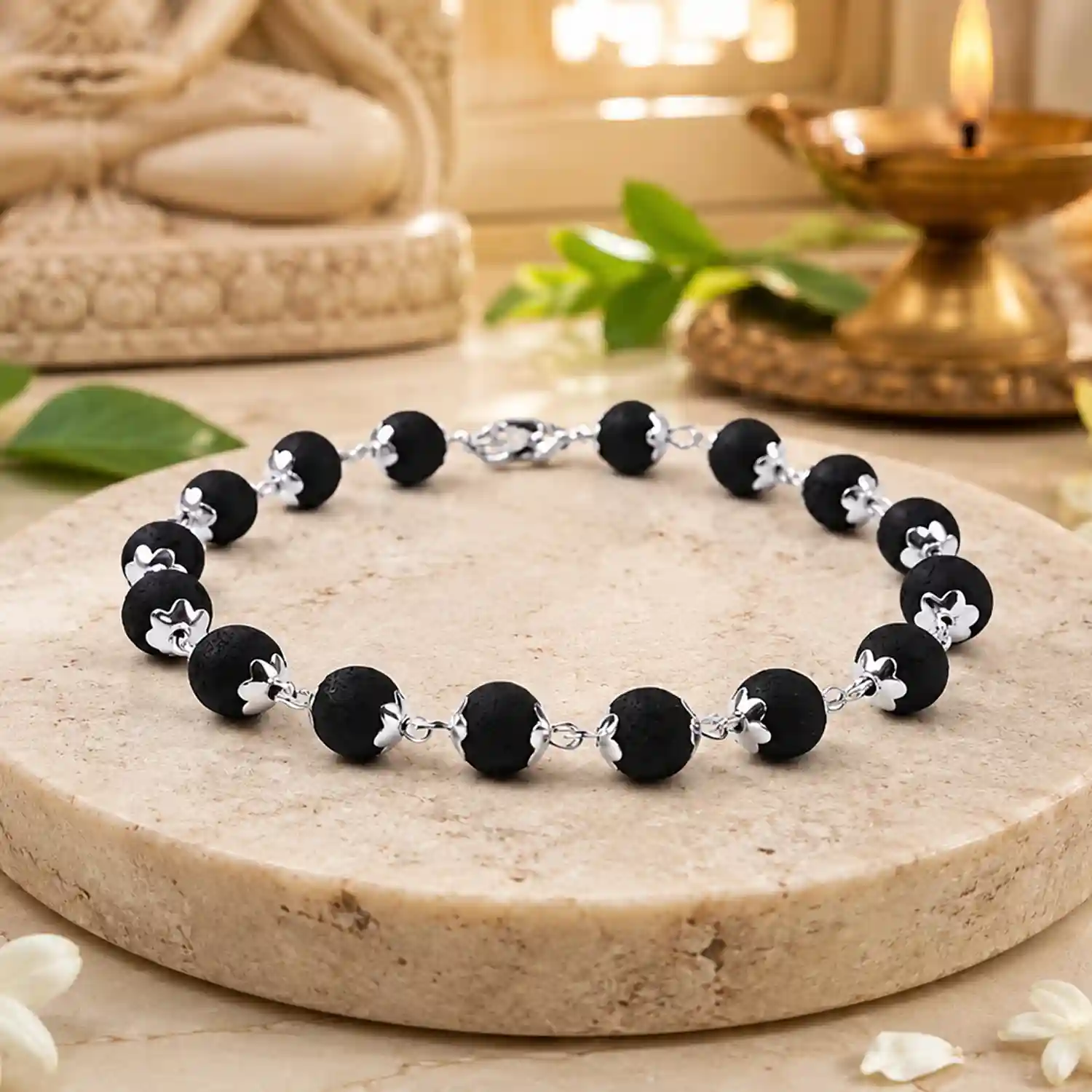 Karungali Bracelet with German Silver